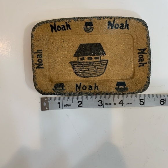 Primitive Noah’s Ark Trinket Soap Display Dish Handmade Clay Craftsman Pottery - Picture 3 of 6